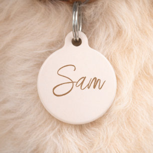 Personalised simple Monogram Pet Name Tag