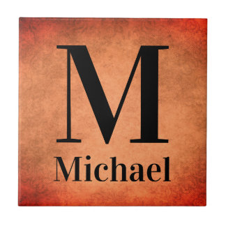 Personalised Simple Monogrammed Ceramic Tile