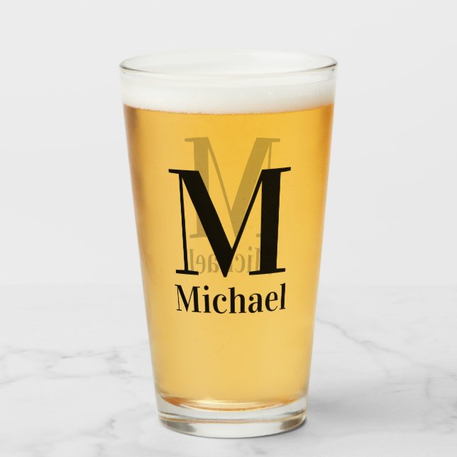 Personalised Simple Monogrammed Glass (Front Filled)