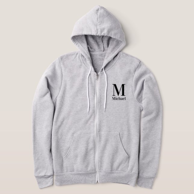 Personalised Simple Monogrammed Hoodie (Laydown)