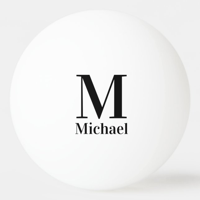 Personalised Simple Monogrammed Ping Pong Ball (Front)