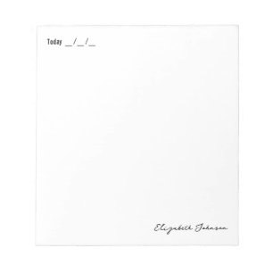 Personalised Simple Notepad with Date and Name