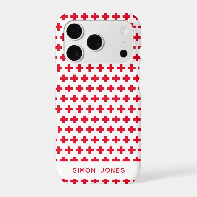 Personalised Simple Pattern Red Cross Medical (Back)