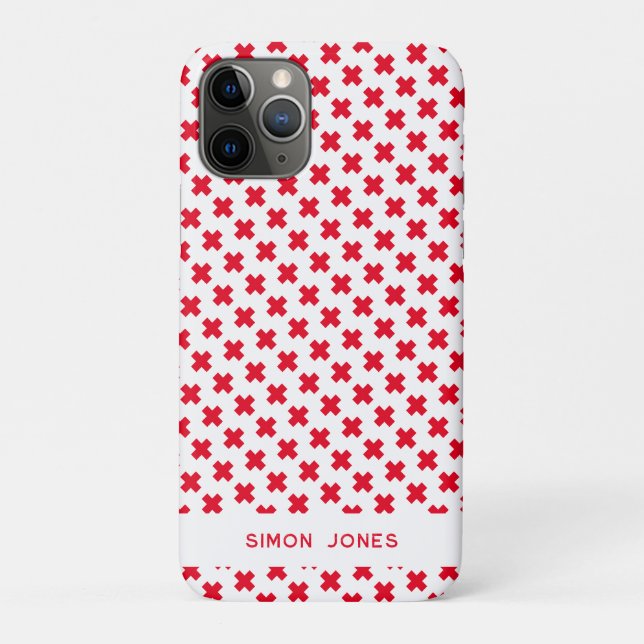 Personalised Simple Pattern Red Cross Medical Case-Mate iPhone Case (Back)