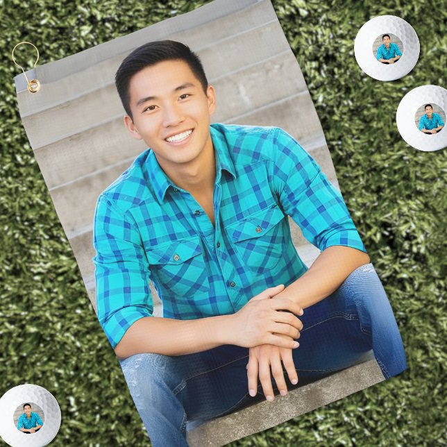 Personalised Simple Photo Custom Golf Towel (Create your Own Photo Golf Towel)