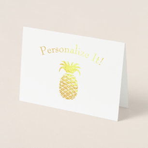 Personalised Simple Pineapple Foil Card