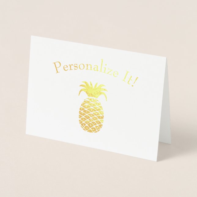 Personalised Simple Pineapple Foil Card (Front)