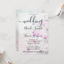 Personalised Simple Pink Flowers Wedding