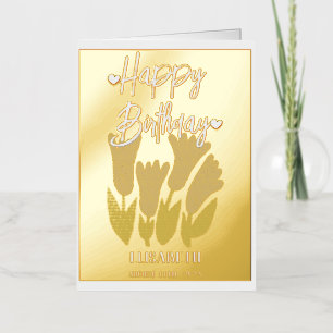 Personalised Simple Purple Floral  Female Birthday Foil Greeting Card