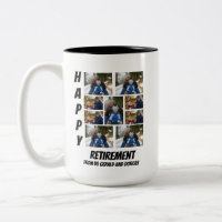 Personalised Simple Retirement 9 Photo Collage Tw