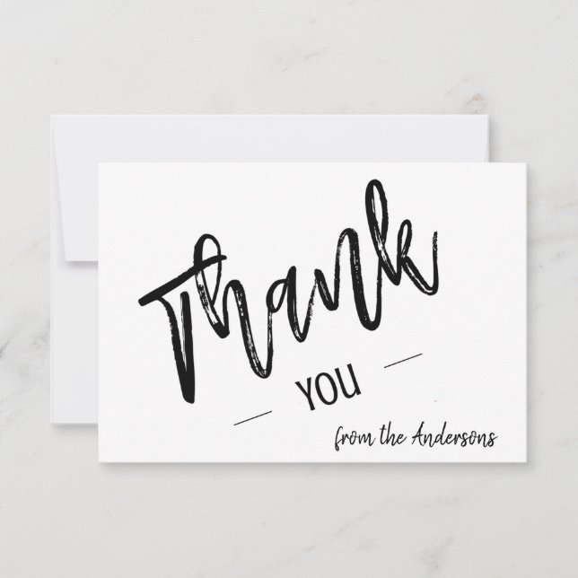 Personalised Simple Script Flat Thank You  Card (Front)