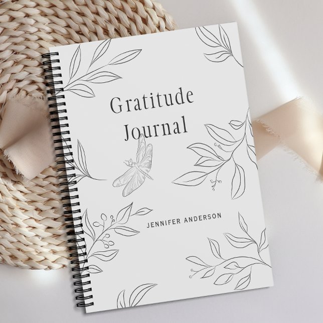 Personalised Simple Sketch Leaf Gratitude Journal  (Creator Uploaded)