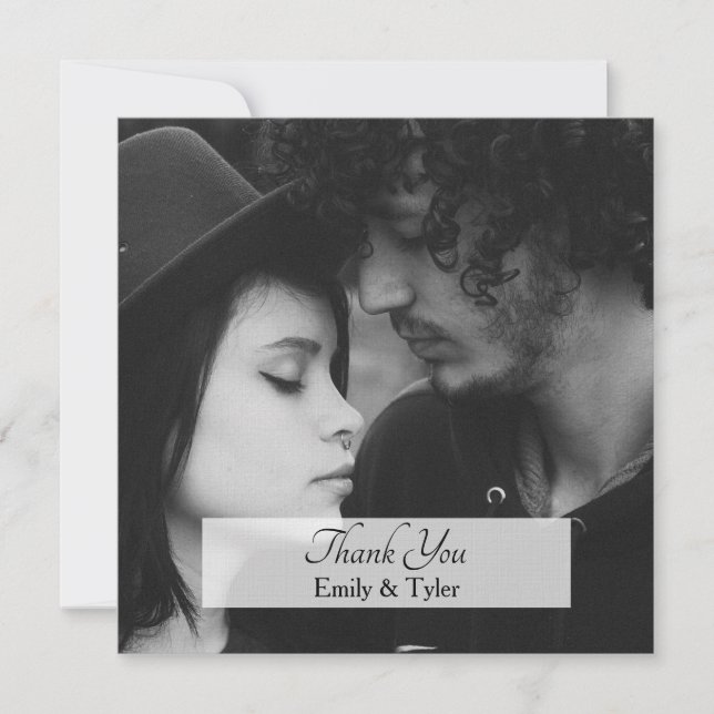 Personalised Simple Square Photo Thank You Card (Front)