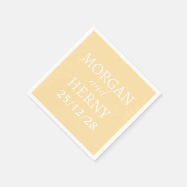 Personalised Simple Stylish Modern Minimal Wedding Napkin (Corner)