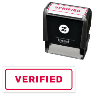 Personalised Simple Stylish Red Ink VERIFIED Self-inking Stamp