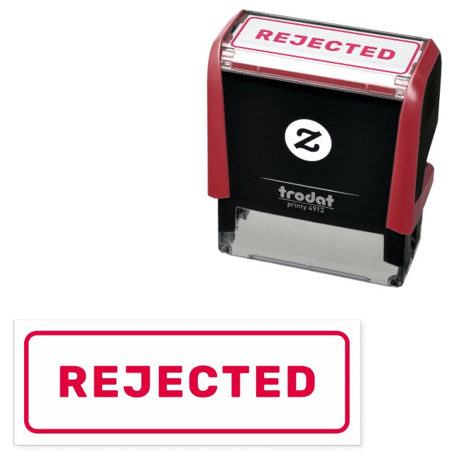 Personalised Simple Stylish Red REJECTED Self-inking Stamp (In Situ)