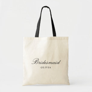 Personalised Simple Stylish Script Bridesmaid Name Tote Bag