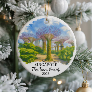 Personalised Singapore Ceramic Ornament, Custom As Tree Decoration
