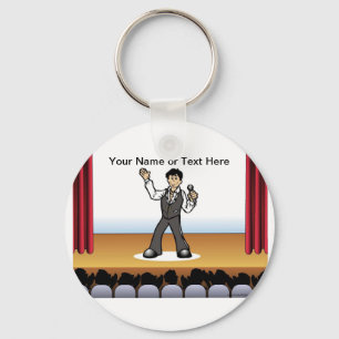 Personalised Singer - Male Cartoon Key Ring