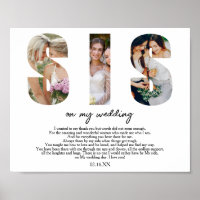 Personalised Sis on my wedding Sister of the bride