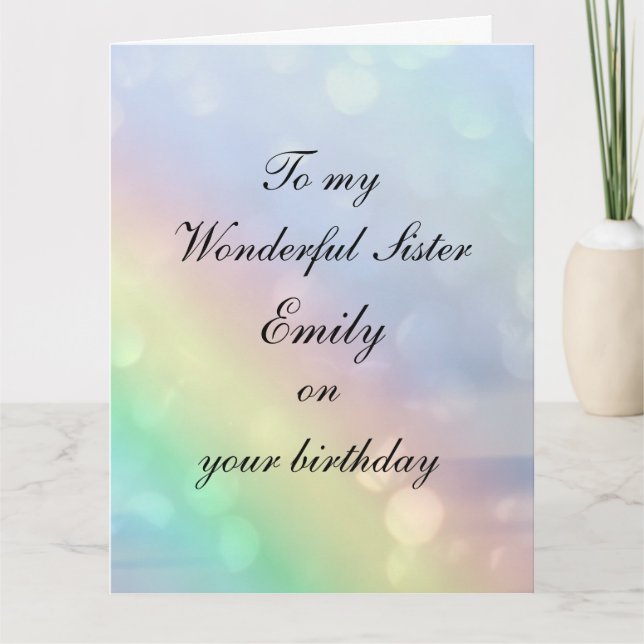 Personalised Sister Birthday Card (Front)