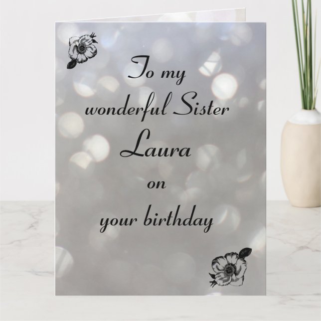 Personalised Sister Birthday Card (Front)