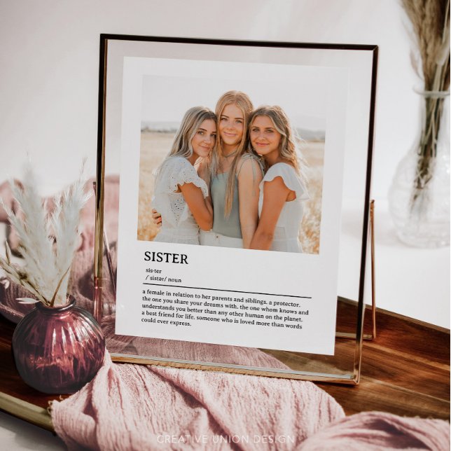 Personalised Sister Definition Quote Wall Art (gift for sister)