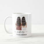 Personalised Sister Name Coffee Mug<br><div class="desc">Personalised Sister Name Coffee Mug
Elegant sibling mug featuring 2 beautiful hand painted watercolor girls representing you and your sister,  the word "sister" in a stylish script font,  and your names</div>