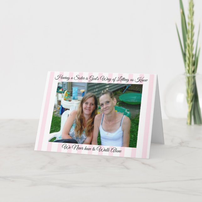 Personalised Sister Support and Thank you Card (Front)