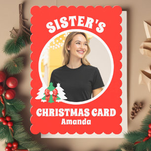 Personalised Sister's Photo Christmas Holiday Card