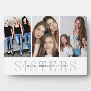 Personalised Sisters Photo Collage Plaque