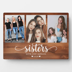 Personalised Sisters Photo Collage Plaque