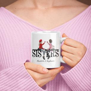 Personalised Sisters Watercolor Coffee Mug