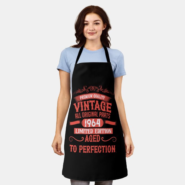 Personalised sixty vintage 60th birthday gifts apron (Worn)