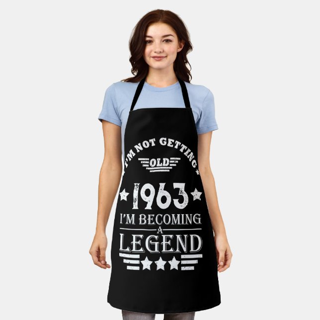 Personalised sixty vintage 60th birthday gifts apron (Worn)