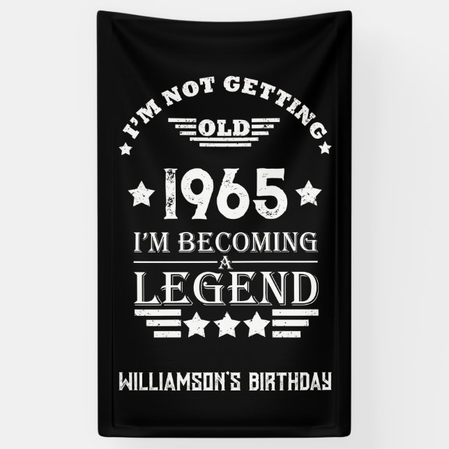 Personalised sixty vintage 60th birthday gifts banner (Vertical)