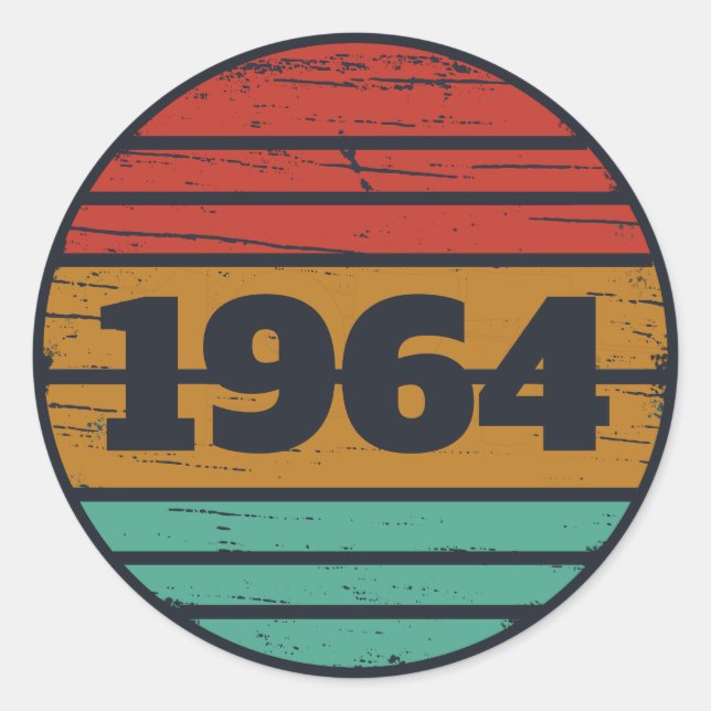 Personalised sixty vintage 60th birthday gifts classic round sticker (Front)