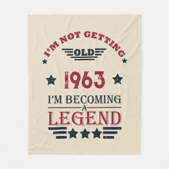 Personalised sixty vintage 60th birthday gifts fleece blanket (Front)