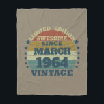 Personalised sixty vintage 60th birthday gifts  fleece blanket<br><div class="desc">Add some originality with this limited edition,  premium-quality,  and unique vintage-looking birthday graphic design featuring cool typography. It's a great gift idea for men,  women,  husbands,  wives,  girlfriends,  and boyfriends who will appreciate this one-of-a-kind piece of art. A fun and memorable holiday gift for your birthday celebration.</div>
