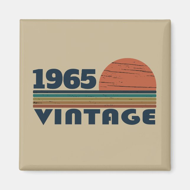 Personalised sixty vintage 60th birthday gifts magnet (Front)