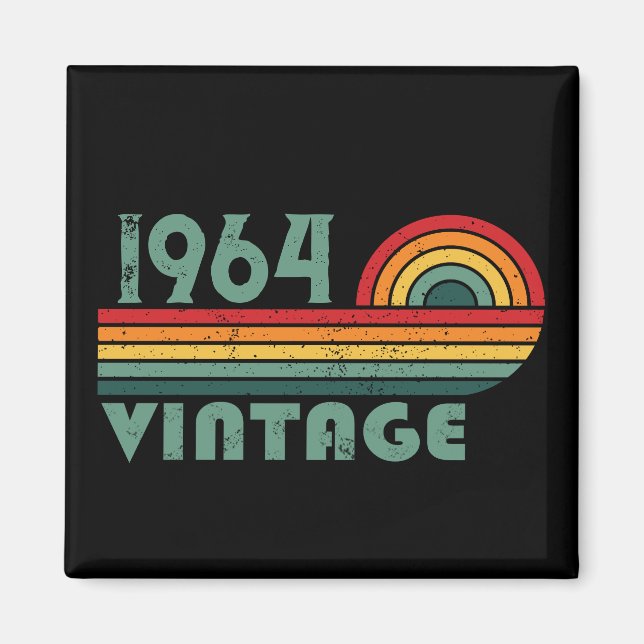 Personalised sixty vintage 60th birthday gifts magnet (Front)