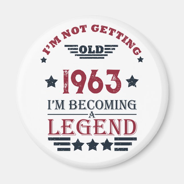 Personalised sixty vintage 60th birthday gifts magnet (Front)