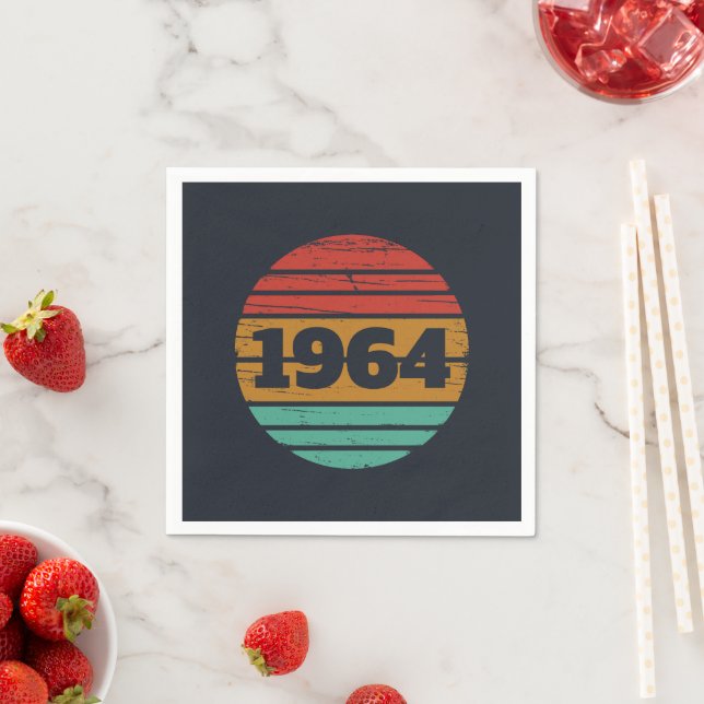 Personalised sixty vintage 60th birthday gifts napkin (Insitu)