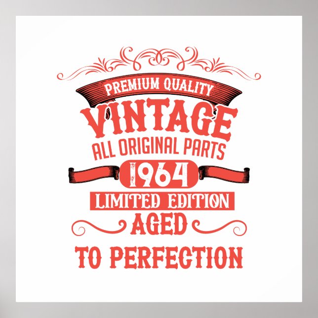 Personalised sixty vintage 60th birthday gifts poster (Front)