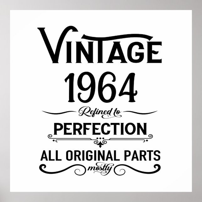 Personalised sixty vintage 60th birthday gifts poster (Front)