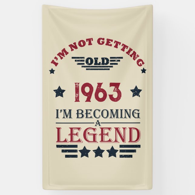 Personalised sixty vintage 60th birthday party banner (Vertical)