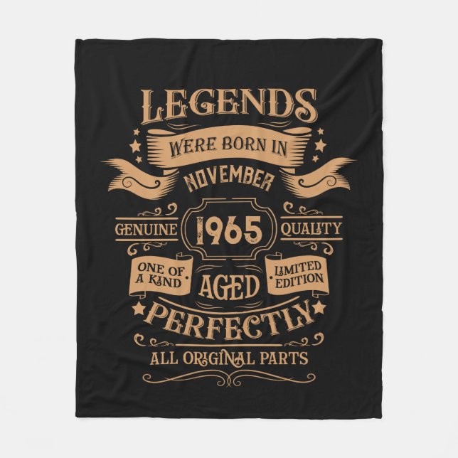 Personalised sixty vintage 60th birthday party fleece blanket (Front)
