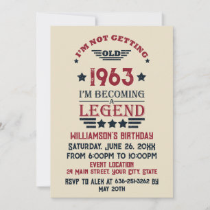 Personalised sixty vintage 60th birthday party invitation