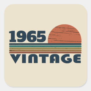 Personalised sixty vintage 60th birthday party square sticker