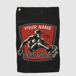 Personalised Skate Shop Grab Trick Skateboarding Golf Towel